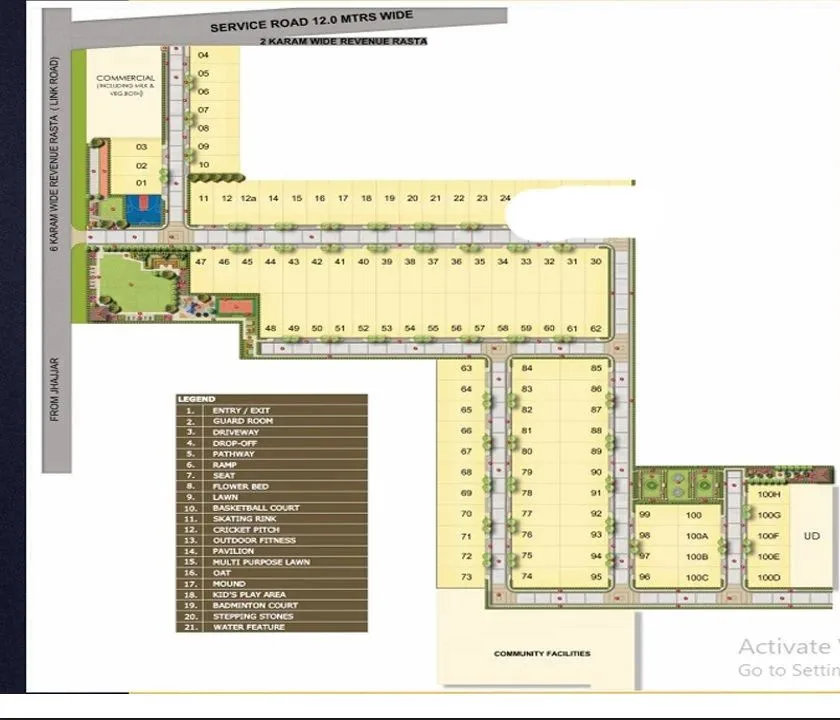 HCBS Glen Wood approved residential plot layout and site plan, Jhajjar