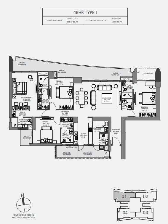 Experion 88a 3 bhk Floor Plan